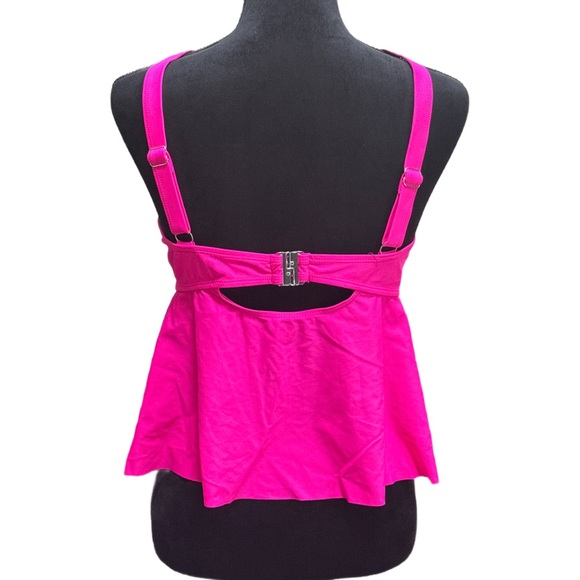 Hanna Nikole Tankini With Tie Front, Keyhole & Removable Pads NWOT Size 24W - Picture 4 of 12